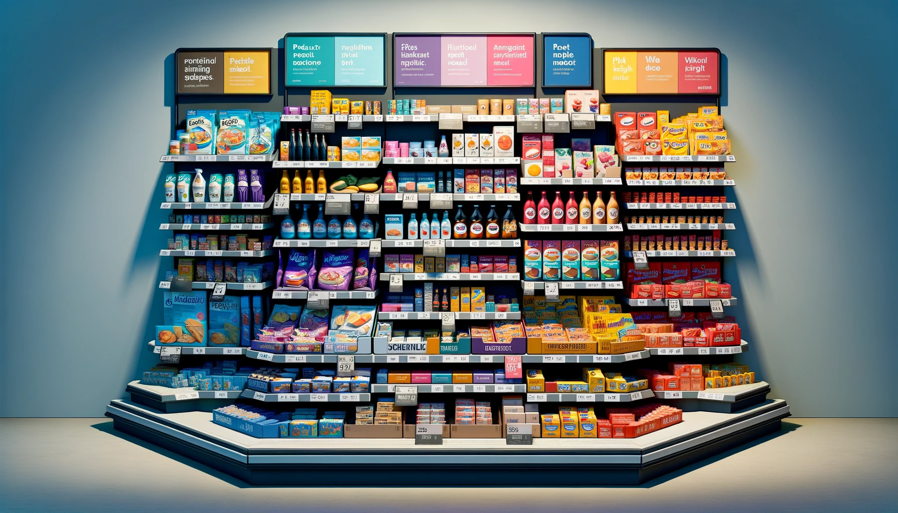 a supermarket shelf designed with the principles of behavioral economics