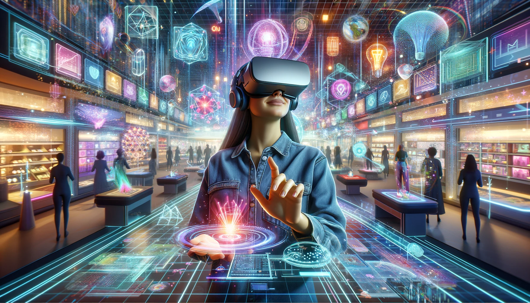 a future where virtual reality shopping experiences are tailored to evoke specific emotions, enhancing the connection between the consumer and the product
